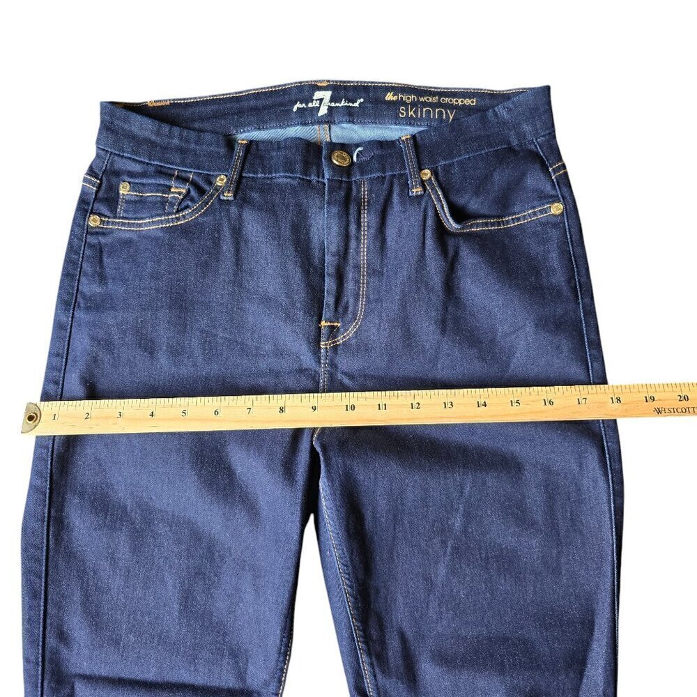 7 For All Mankind The High waist Cropped Skinny Blue Women’s Jeans. Size 30 - Picture 5 of 9